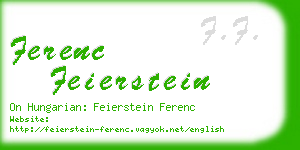 ferenc feierstein business card